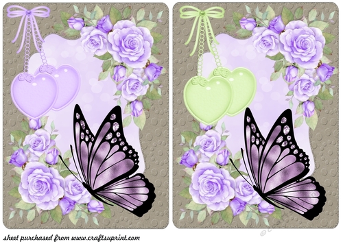 2 Lilac rose card fronts