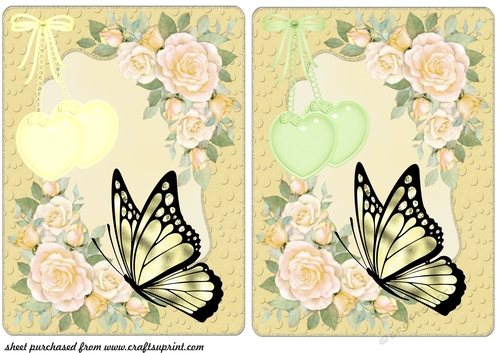 2 Yellow rose card fronts