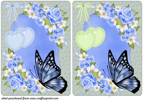 2 Blue rose card fronts