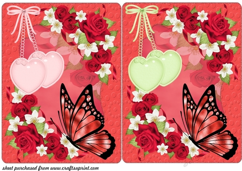 2 Red rose card fronts