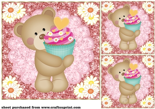 3 Cute teddy card front/toppers 5