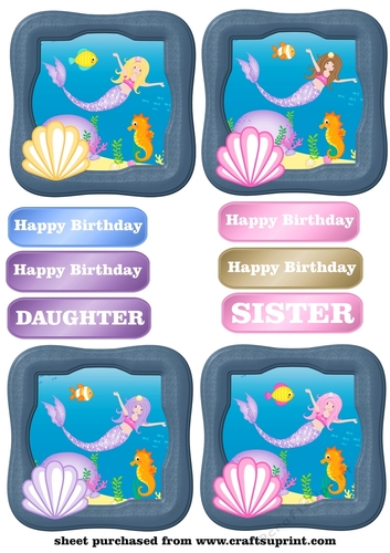 4 Little mermaid toppers