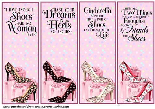 4 Pink ladies shoe toppers