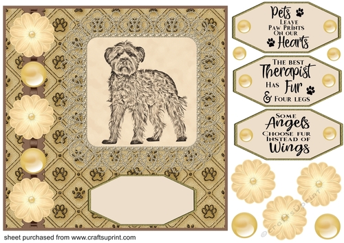 Dog pencil drawing topper card front 3