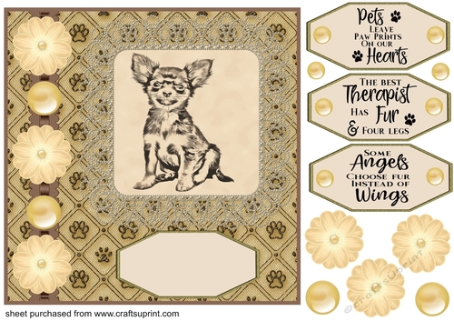 Dog pencil drawing topper card front 7
