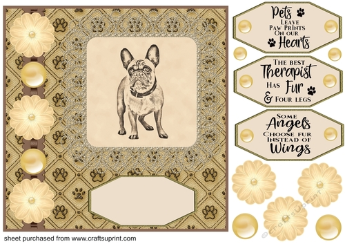 Dog pencil drawing topper card front 9