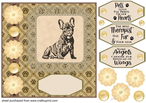 Dog pencil drawing topper card front 10