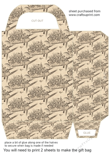 Floral pencil drawing gift bag 3