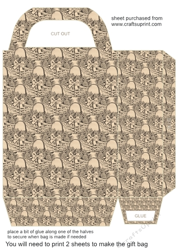 Floral pencil drawing gift bag 6