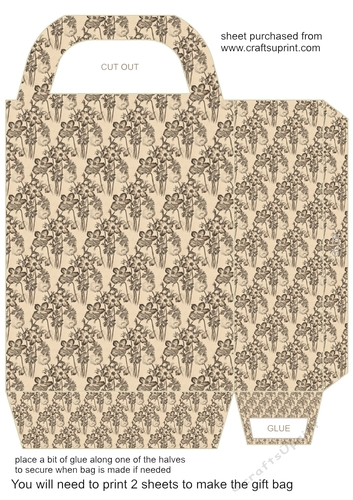 Floral pencil drawing gift bag 7