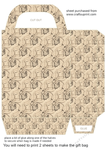 Floral pencil drawing gift bag 8