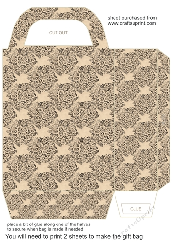 Floral pencil drawing gift bag 9