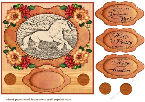 Pencil drawing horse topper card front 6