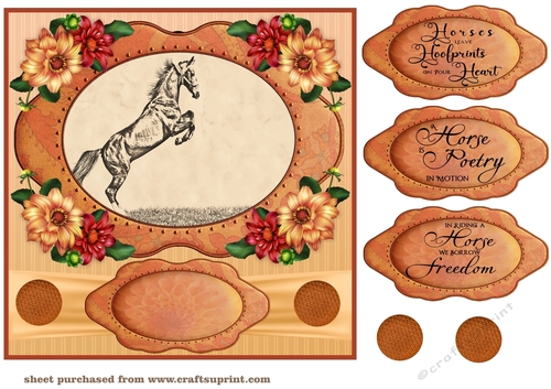 Pencil drawing horse topper card front 9