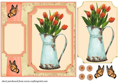 Orange floral jug card front 1