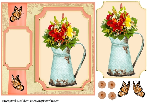 Orange floral jug card front 2