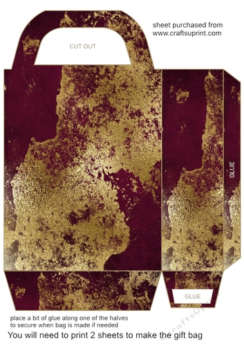 Distressed gold gift bag 1
