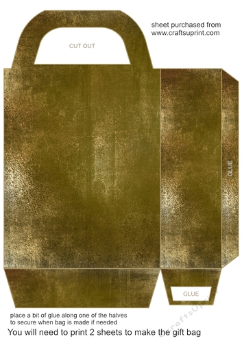 Distressed gold gift bag 2