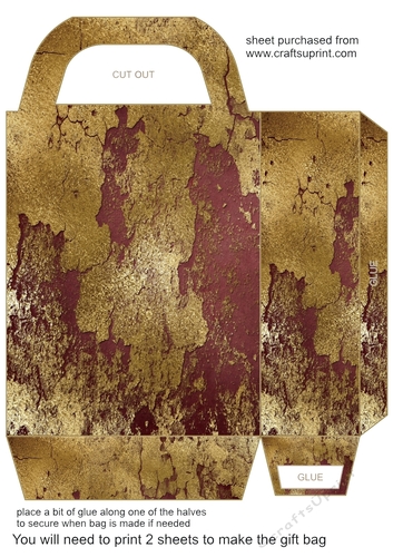 Distressed gold gift bag 6