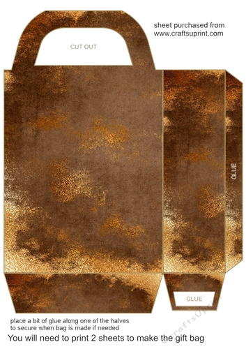 Distressed gold gift bag 10