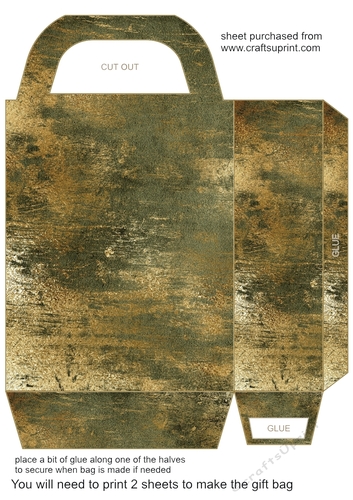 Distressed gold gift bag 11