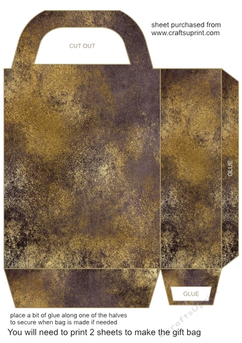 Distressed gold gift bag 12