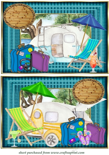 2 Camping holiday card fronts