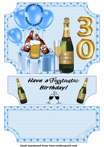 Blue its all about the fizz 30th Birthday easel and stopper(no base)