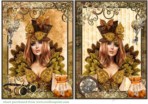 2 Steam punk girl card fronts