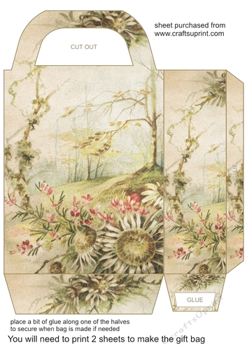 Vintage scene gift bag 1