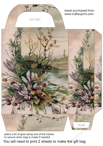 Vintage scene gift bag 2