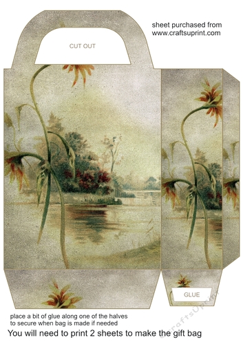 Vintage scene gift bag 4