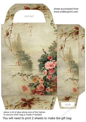 Vintage scene gift bag 5
