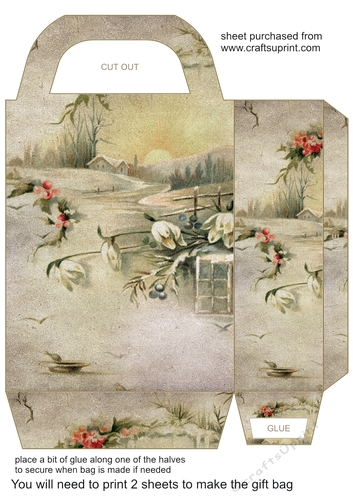 Vintage scene gift bag 6