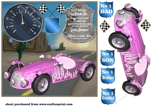 Racing car card front 3