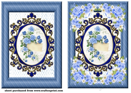 2 Blur roses card front/toppers