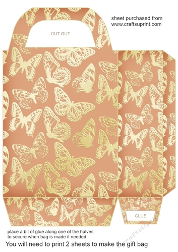 Orange butterfly gift bag