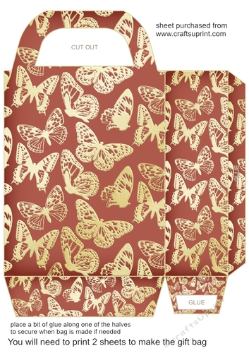 Red butterfly gift bag