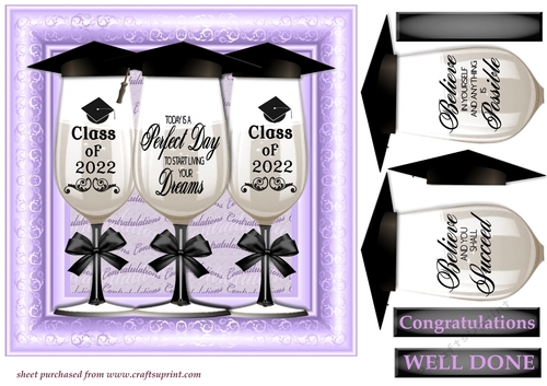 Lilac Graduation glasses card front