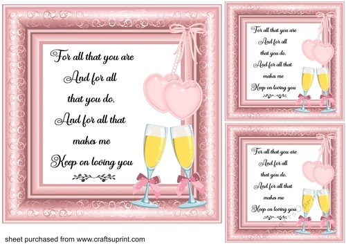 3 Pink Anniversary verse card front/toppers 4
