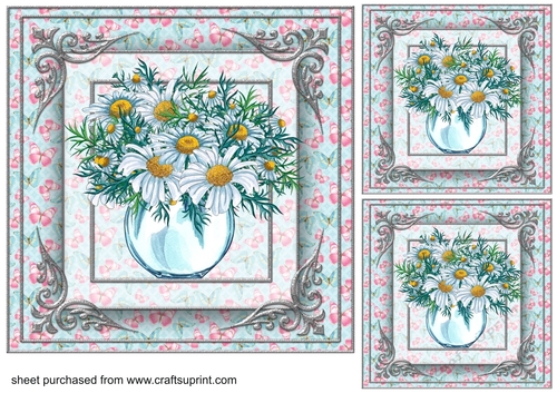 3 Daisy basket card front/toppers 2