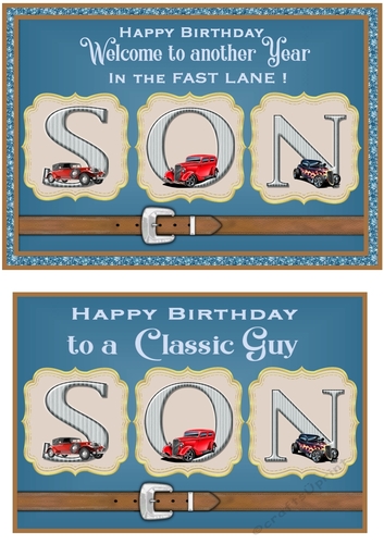 Son Classic car card front