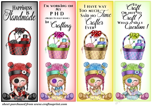 4 Rag doll crafting toppers/bookmarks 1