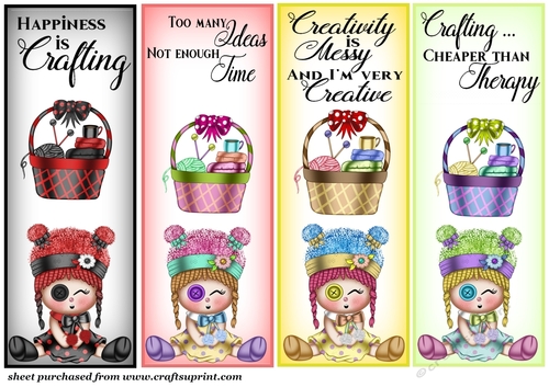 4 Rag doll crafting toppers/bookmarks 2