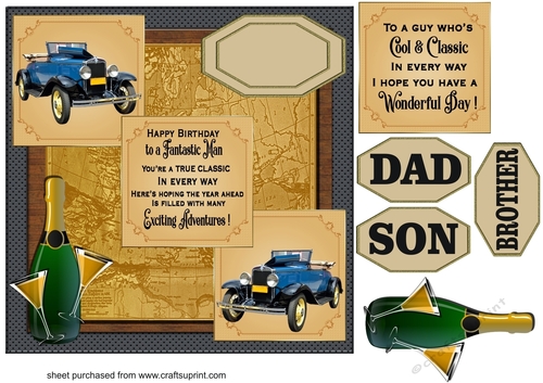 3 Panel classic car card front 5