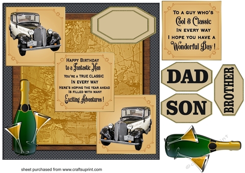 3 Panel classic car card front 6