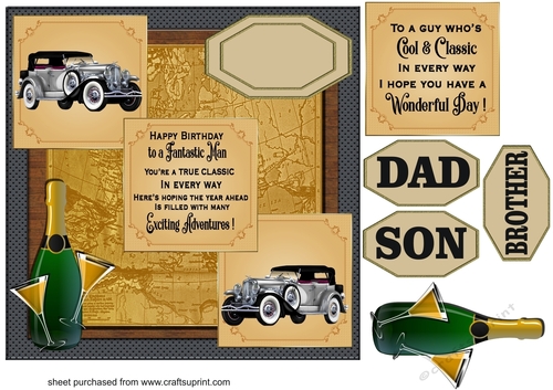 3 Panel classic car card front 7