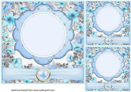 3 Blue All about the flowers card front/topper (blanks)1