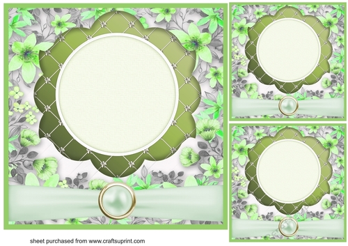 3 Green  All about the flowers card front/topper (blanks)2