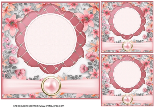 3 Pink  All about the flowers card front/topper (blanks)